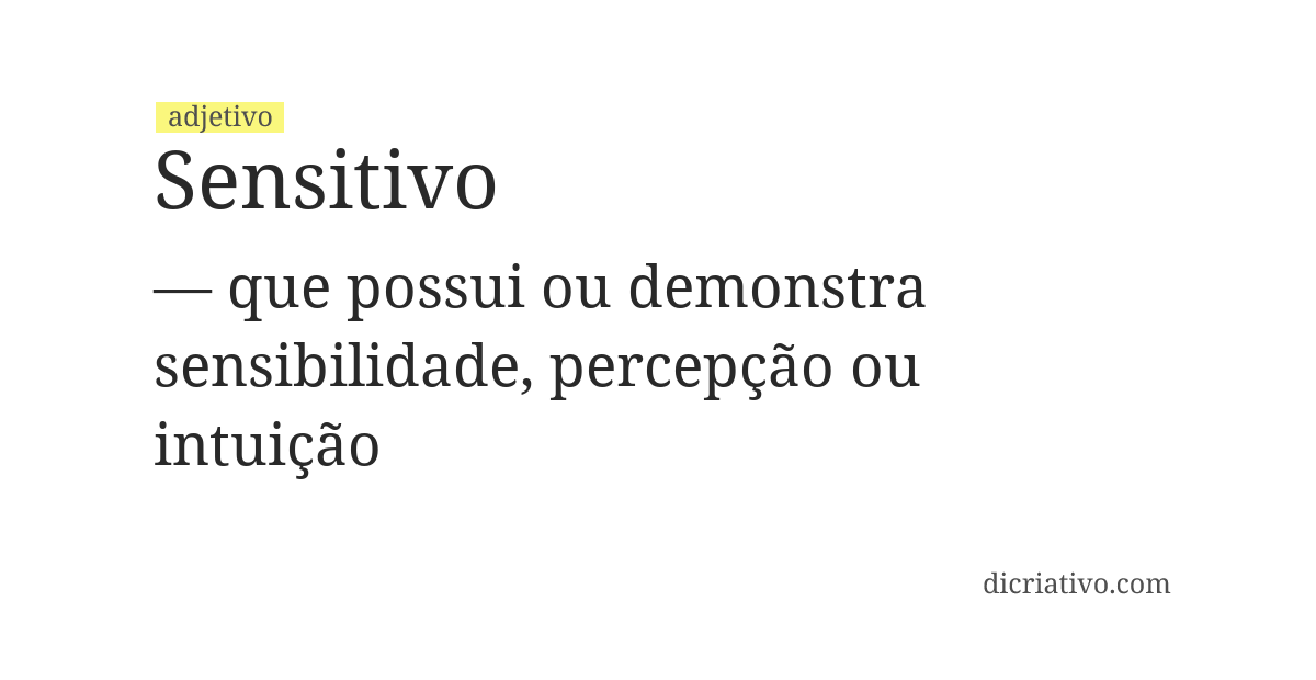 Significado de sensitivo