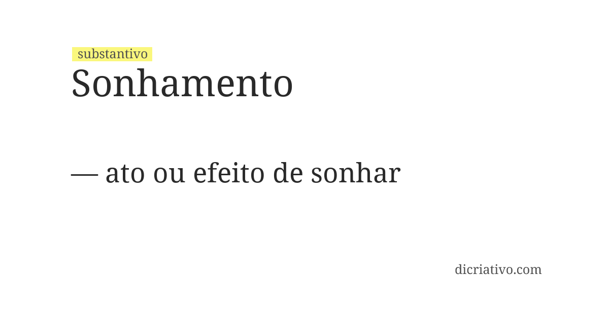 Significado de sonhamento