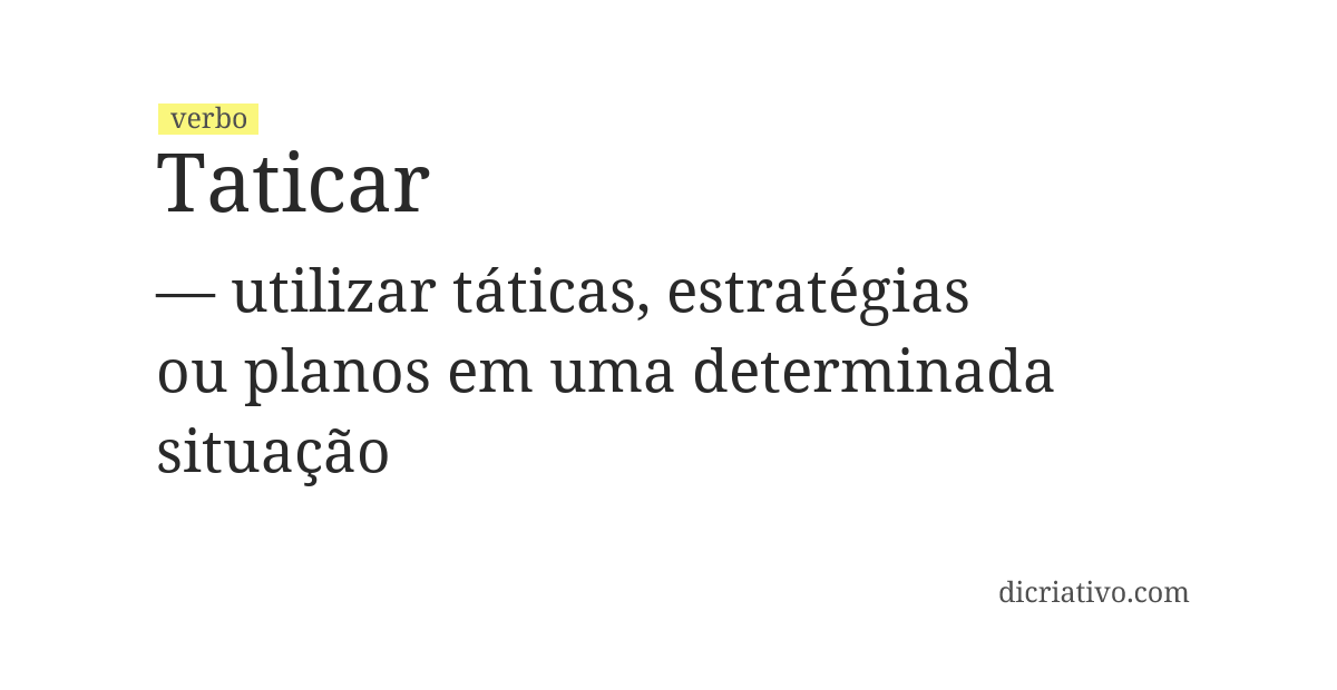 Significado de taticar