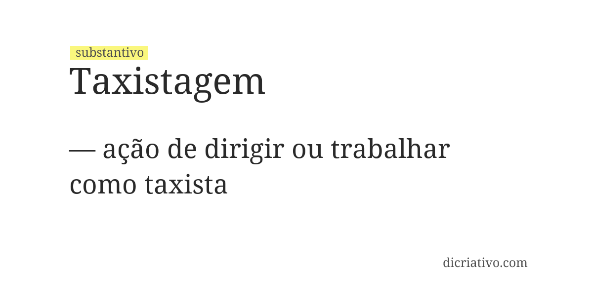 Significado de taxistagem