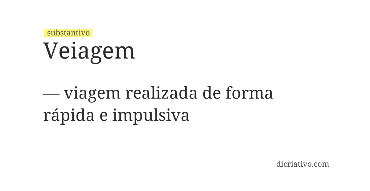 Significado de veiagem