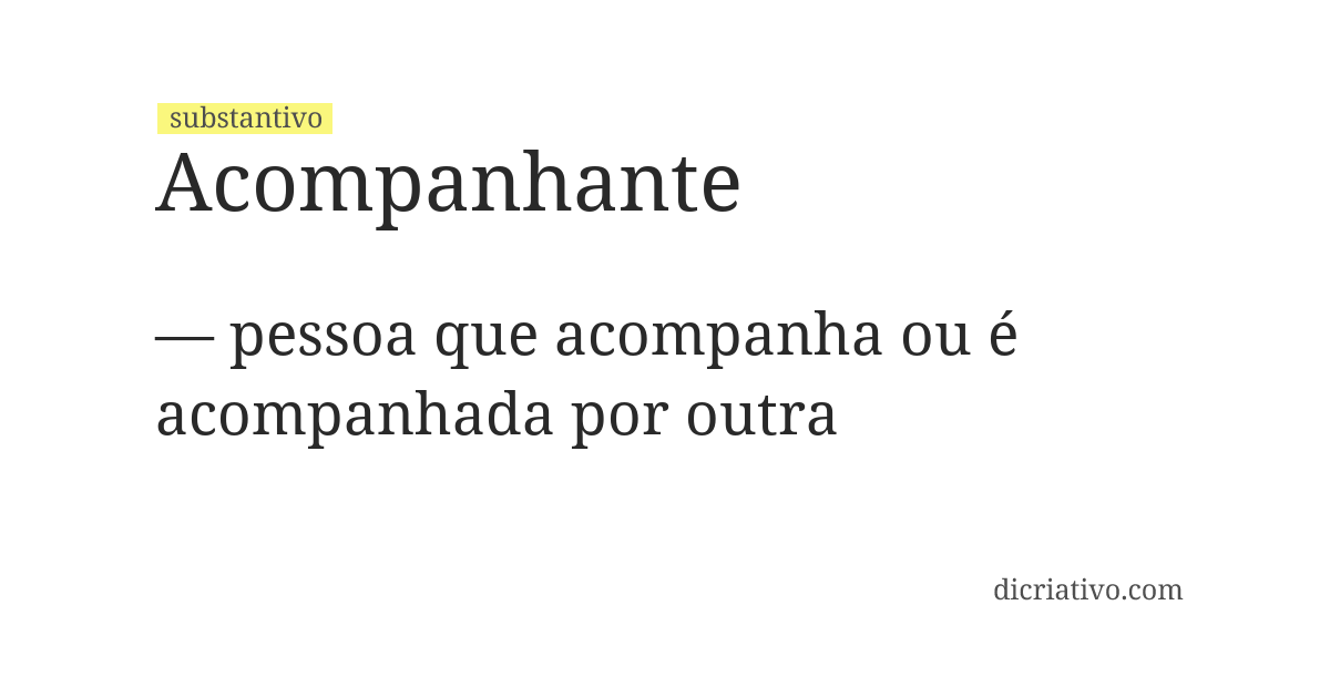 Significado de acompanhante