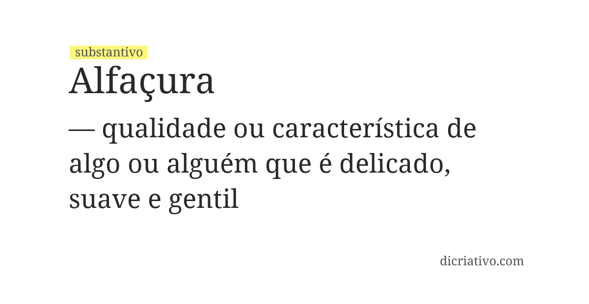 Significado de alfaçura