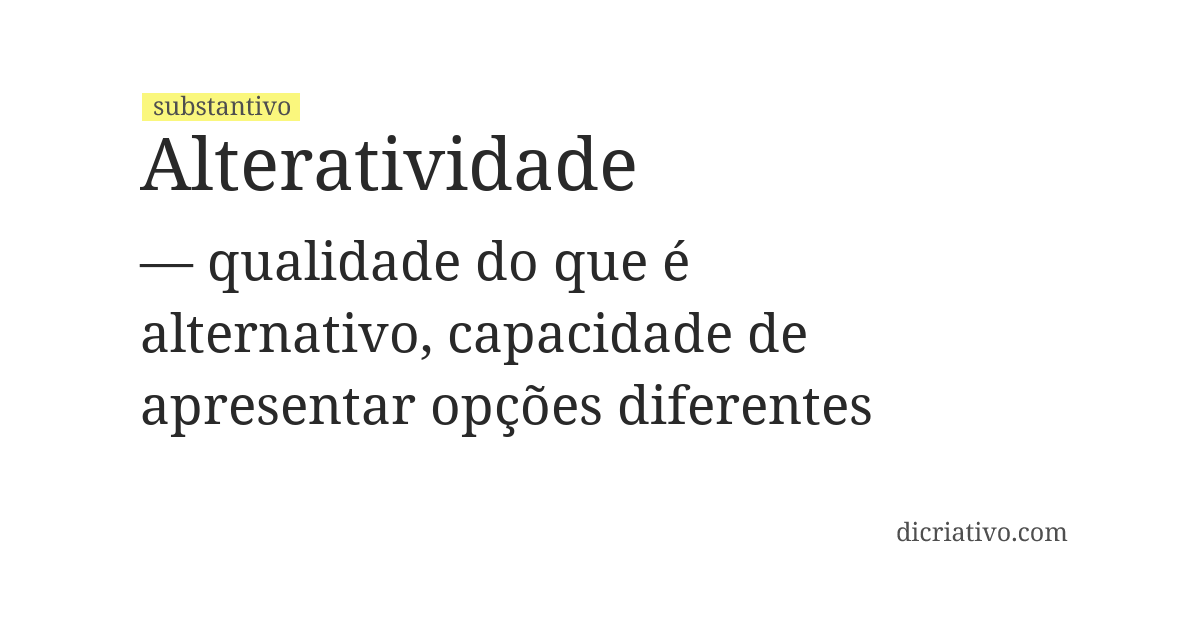 Significado de alteratividade