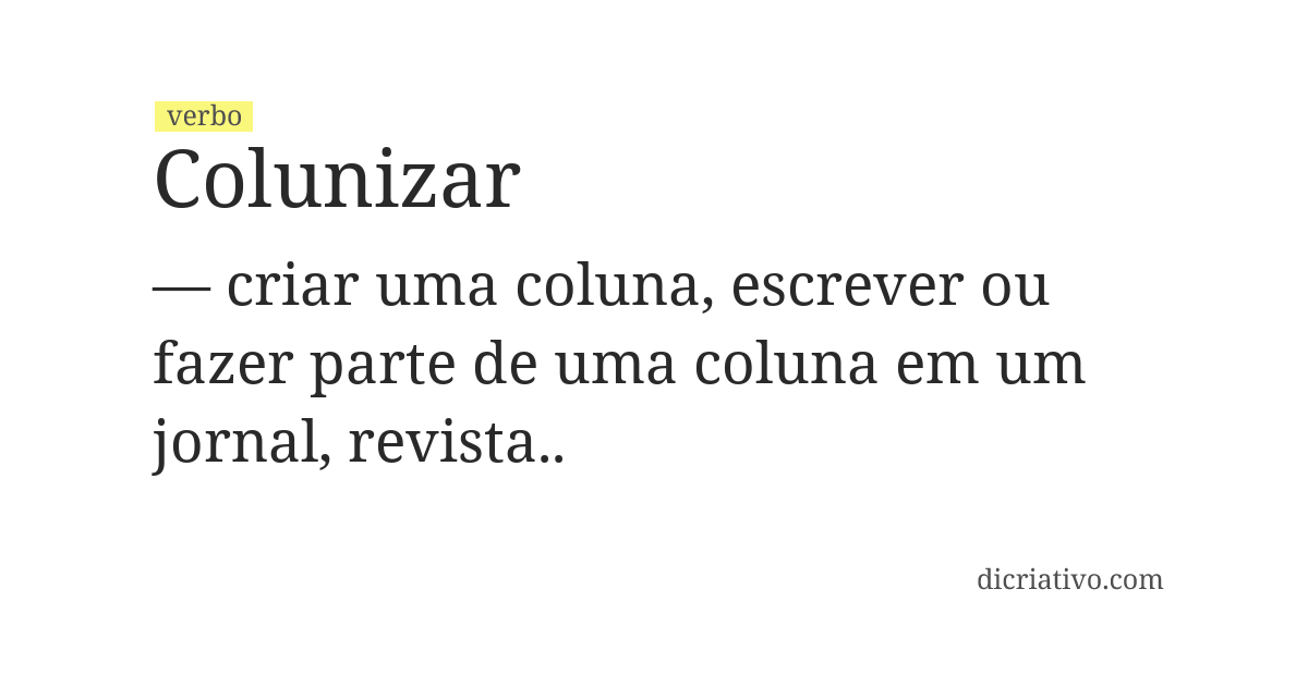 Significado de colunizar