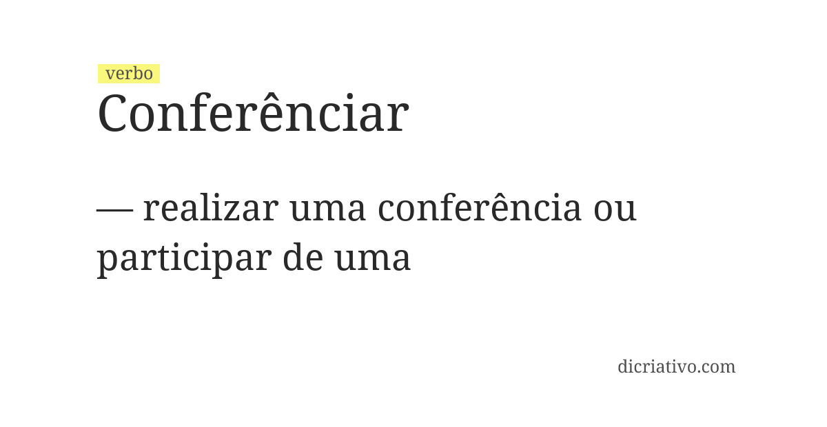 Significado de conferênciar