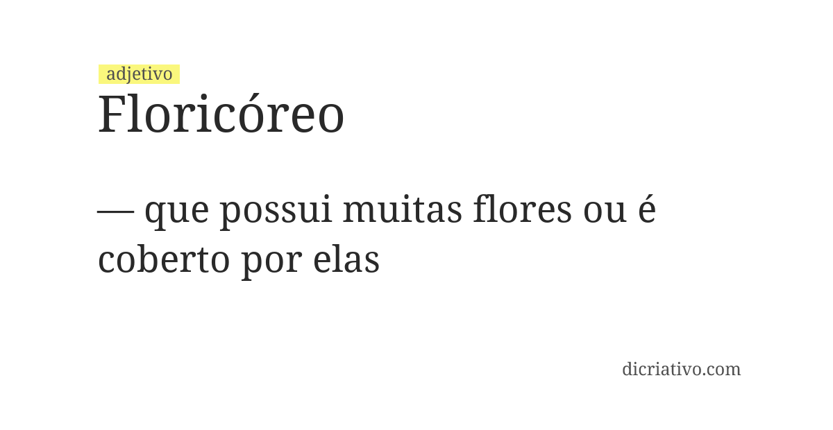 Significado de floricóreo