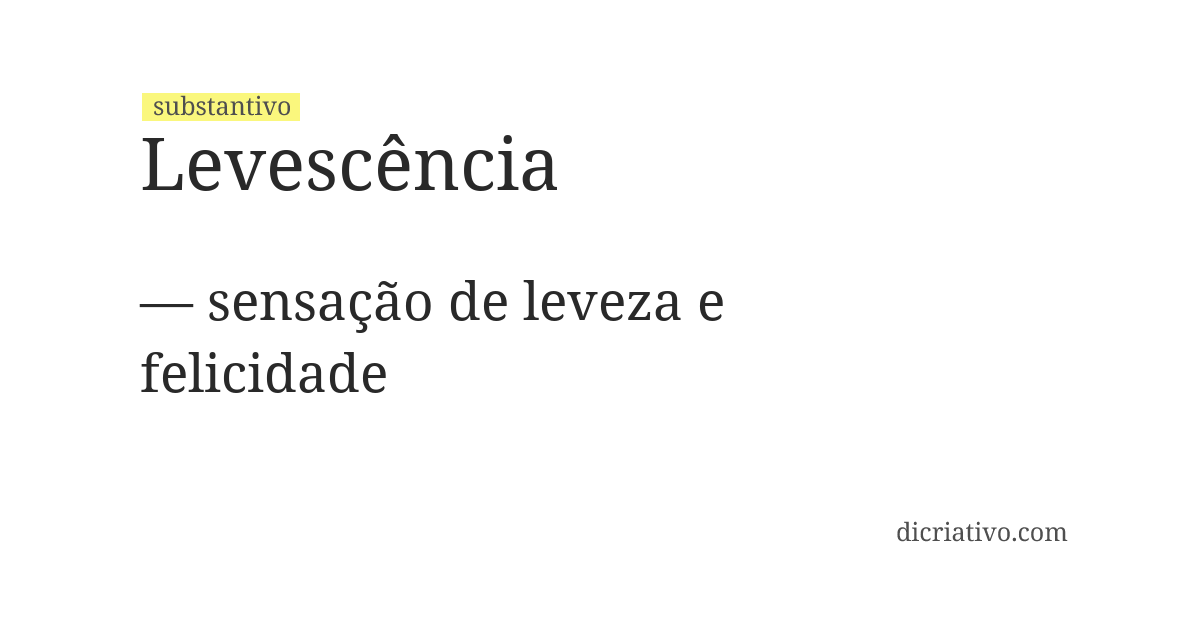 Significado de levescência