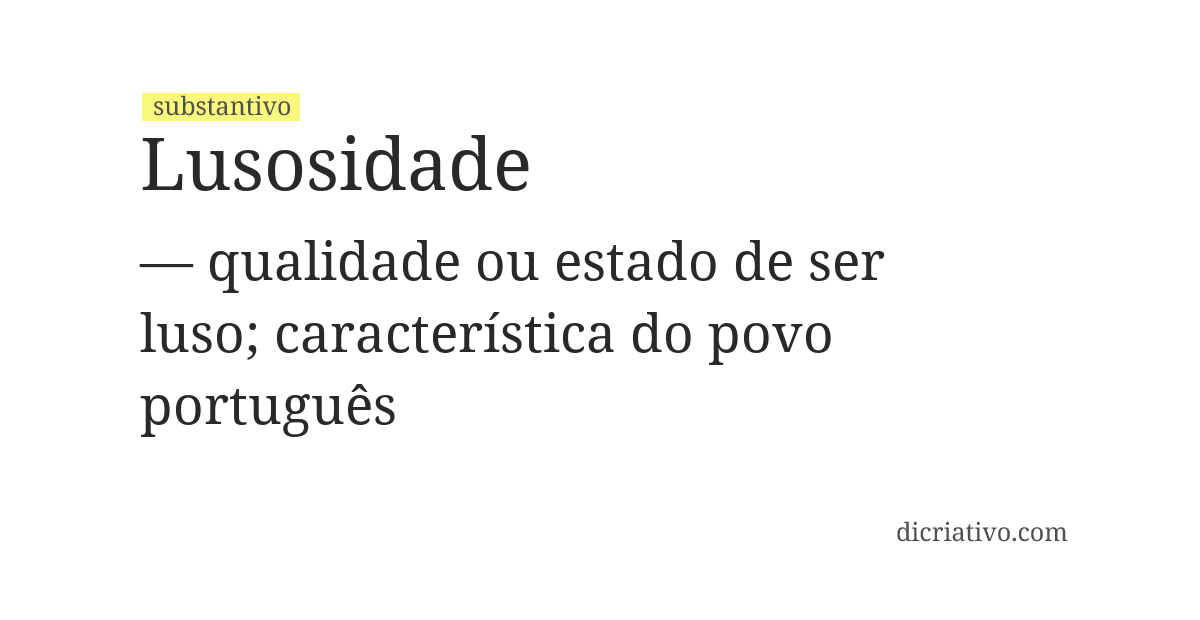 Significado de lusosidade