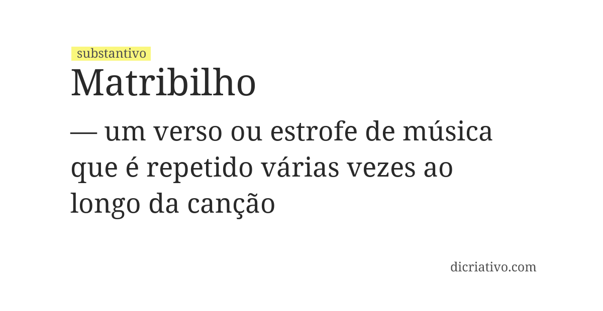 Significado de matribilho