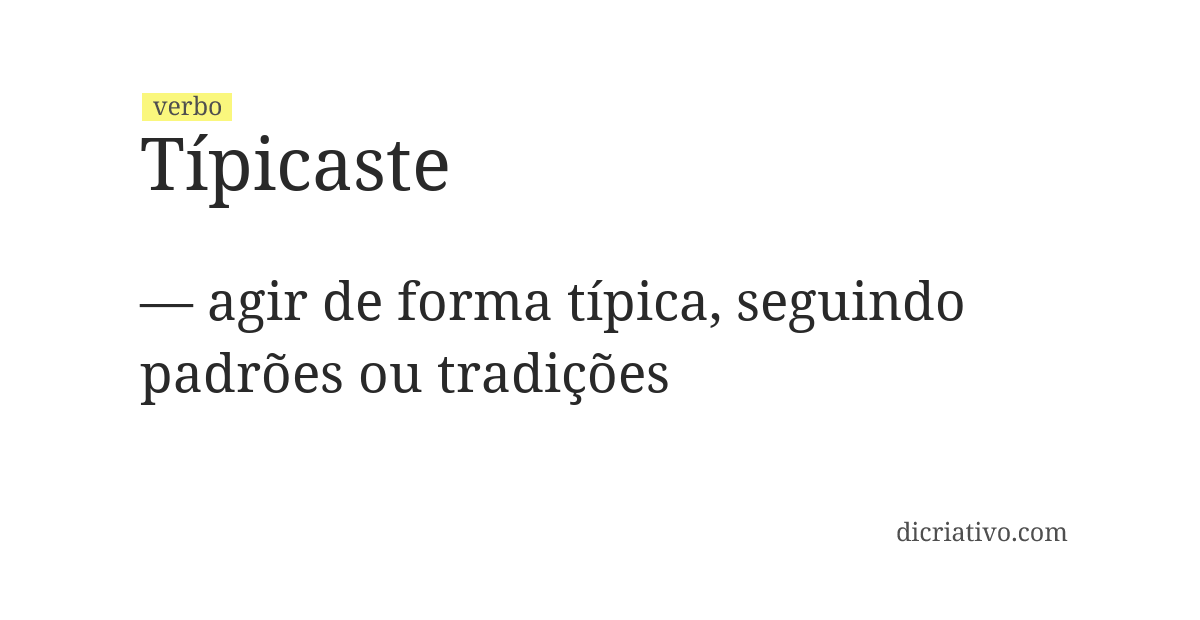 Significado de típicaste