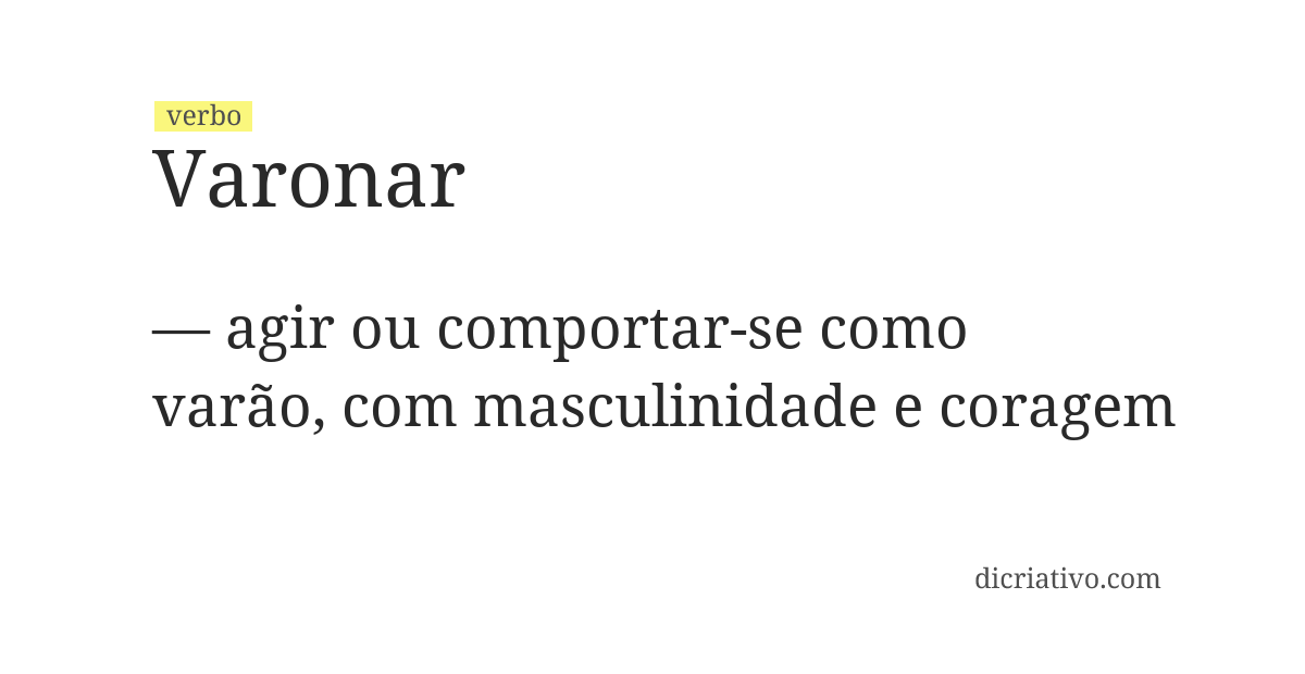 Significado de varonar