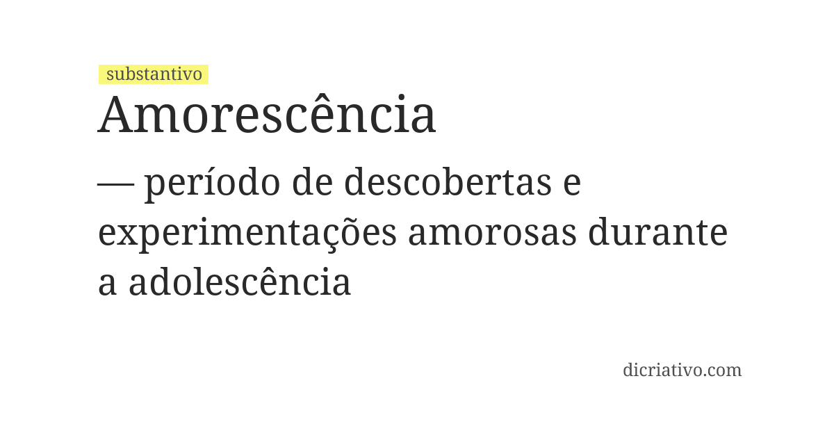 Significado de amorescência