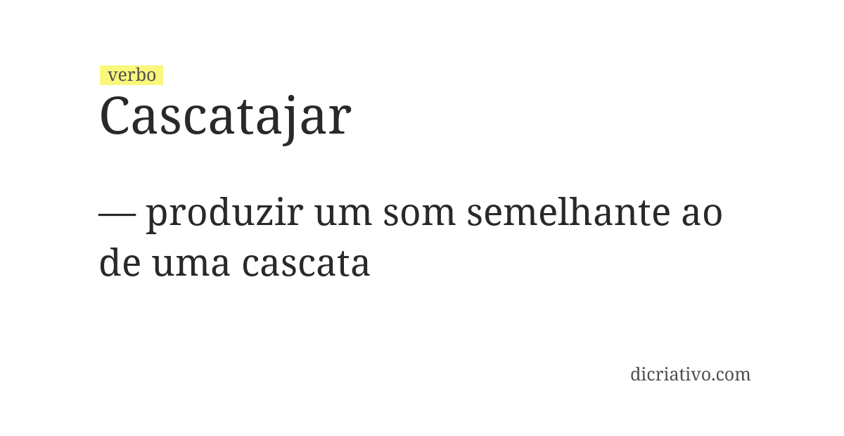 Significado de cascatajar