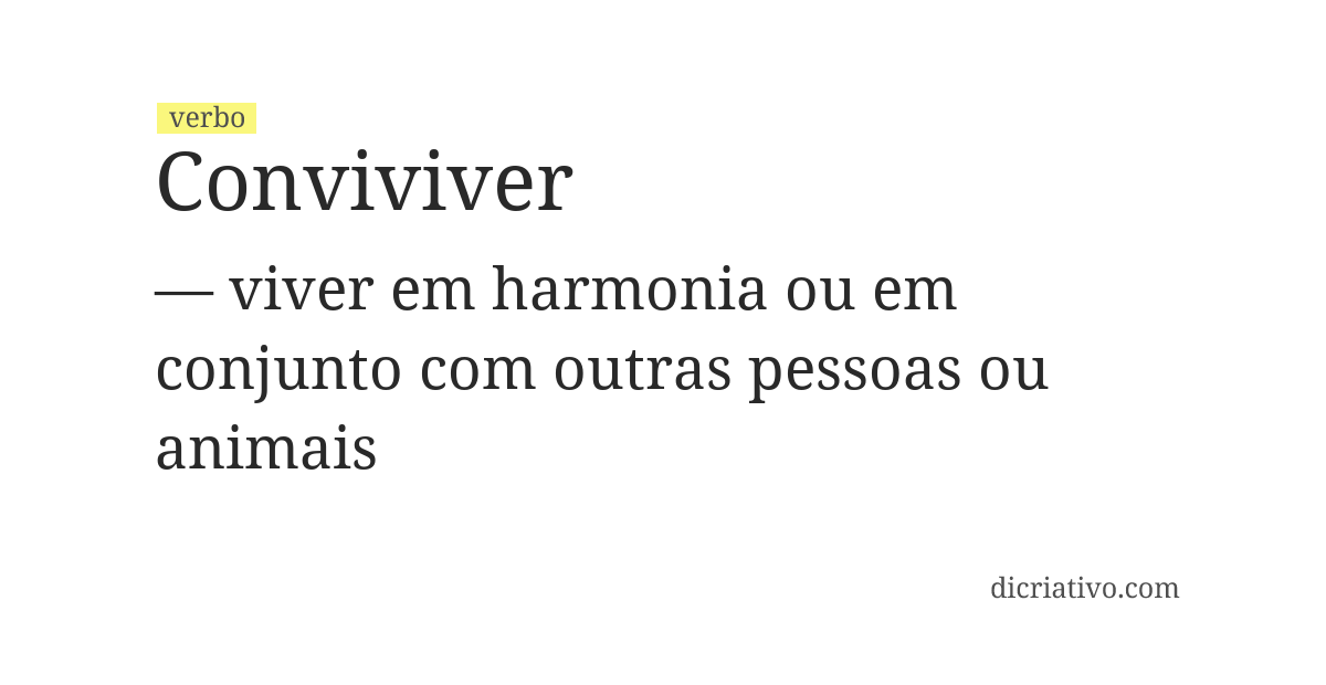 Significado de conviviver
