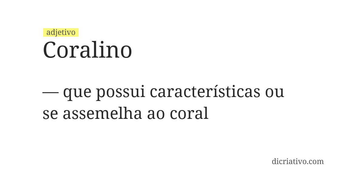 Significado de coralino
