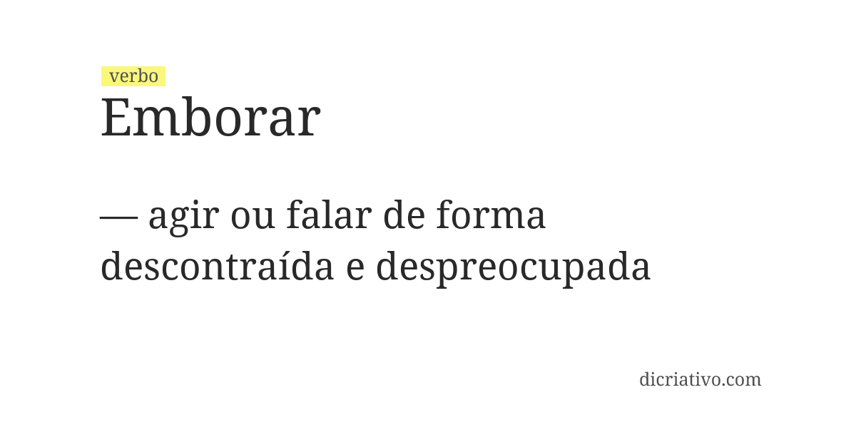 Significado de emborar
