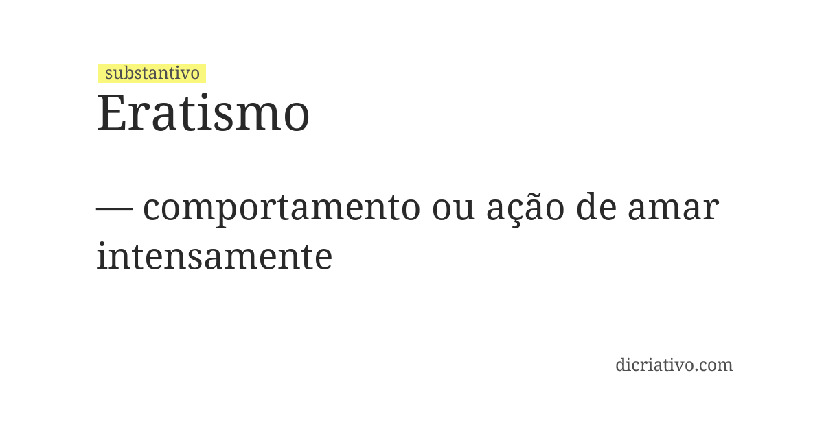 Significado de eratismo