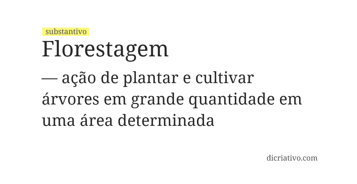 Significado de florestagem