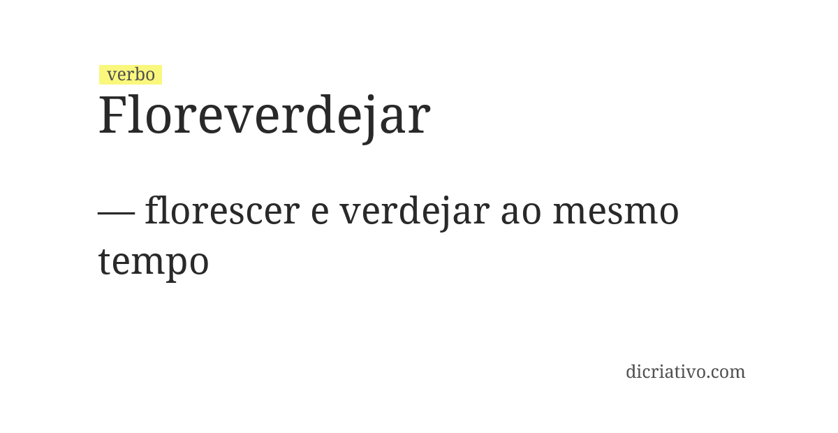Significado de floreverdejar