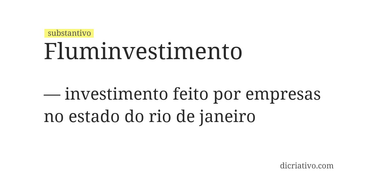 Significado de fluminvestimento