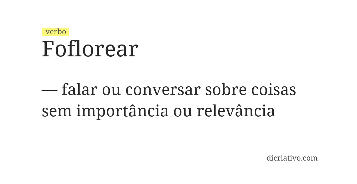 Significado de foflorear