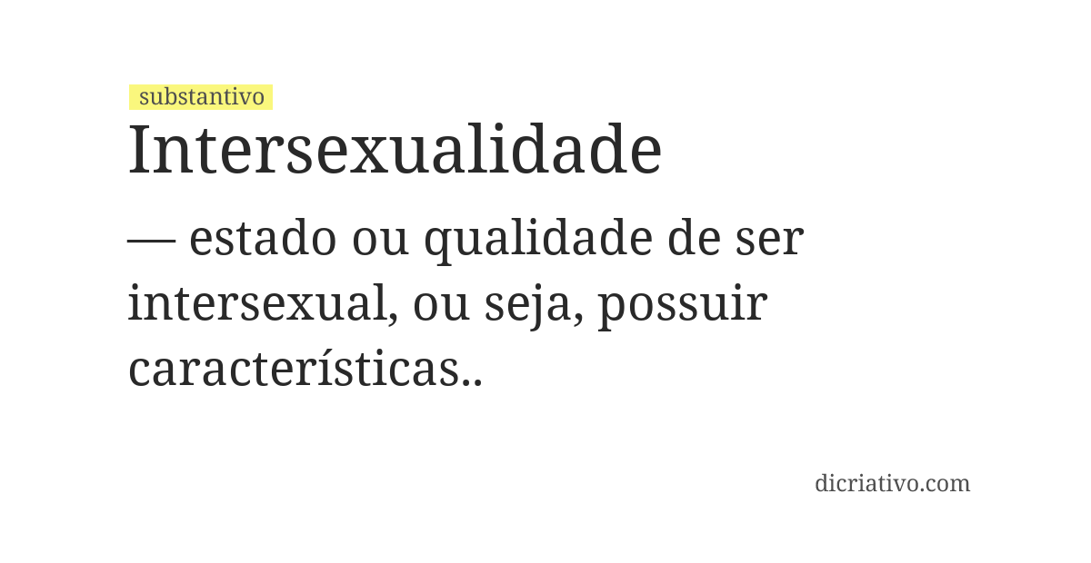 Significado de intersexualidade