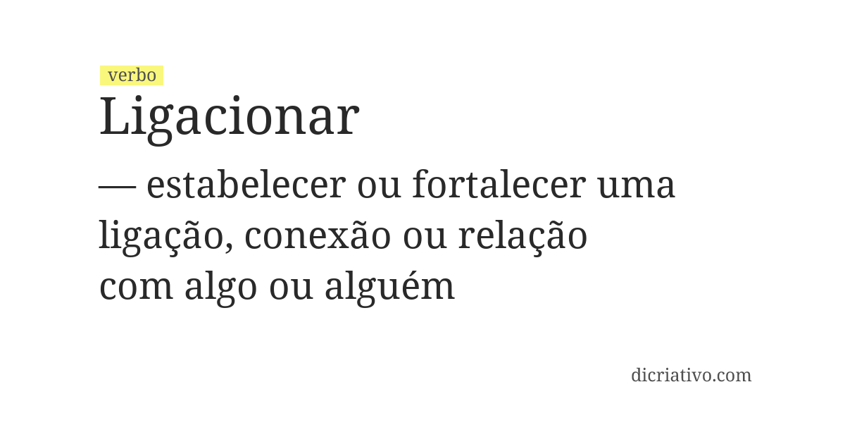 Significado de ligacionar