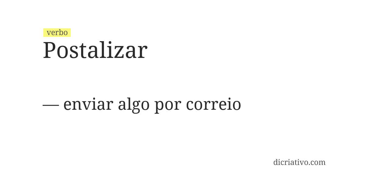 Significado de postalizar