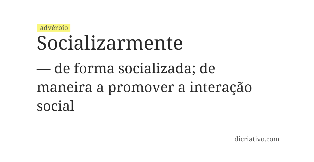 Significado de socializarmente