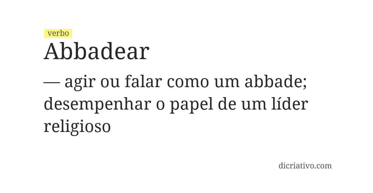 Significado de abbadear