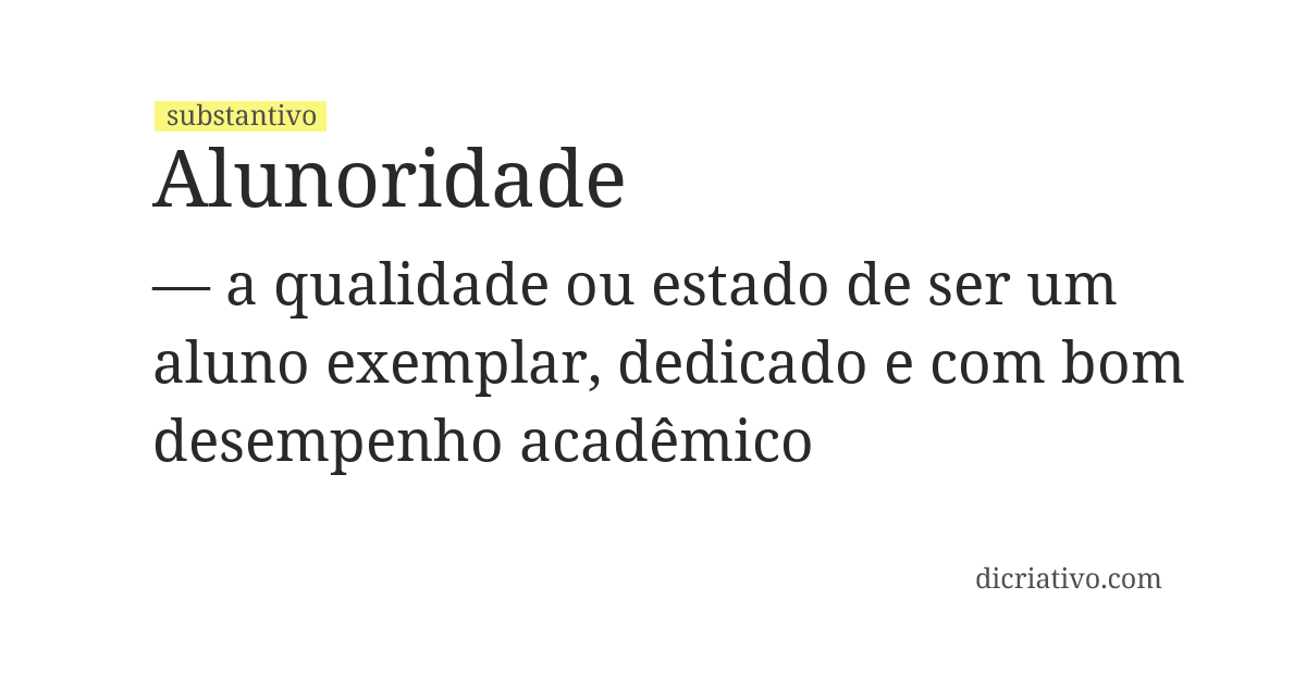 Significado de alunoridade