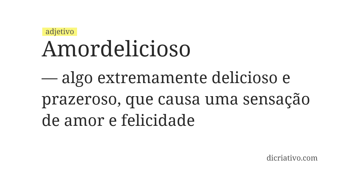 Significado de amordelicioso