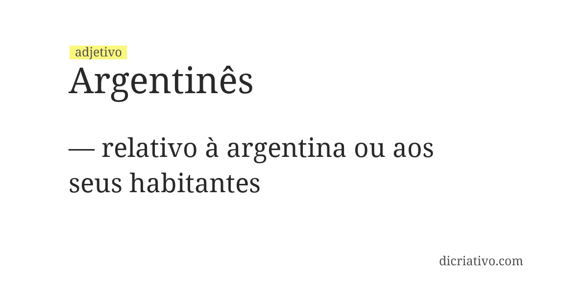 Significado de argentinês