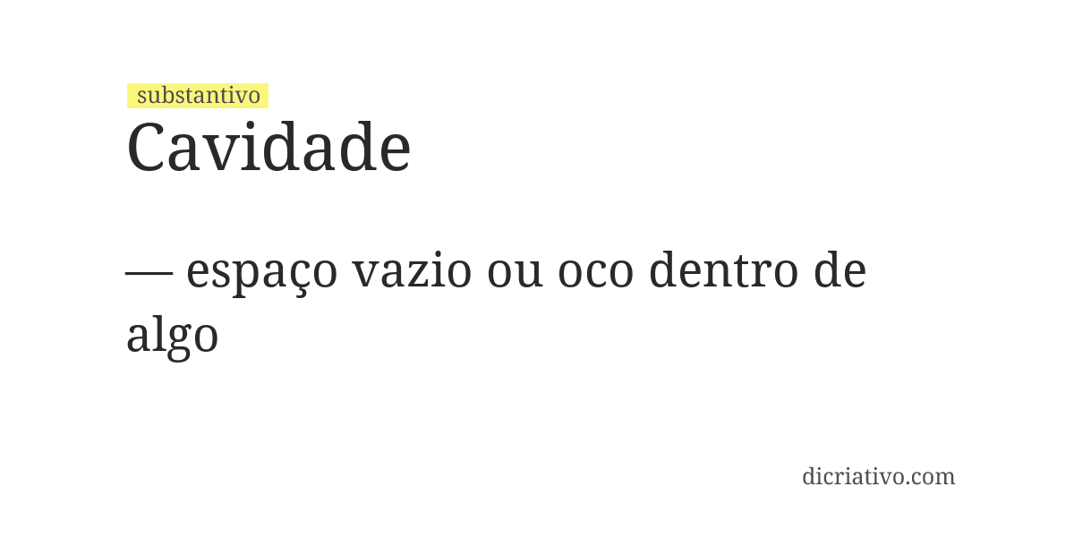 Significado de cavidade