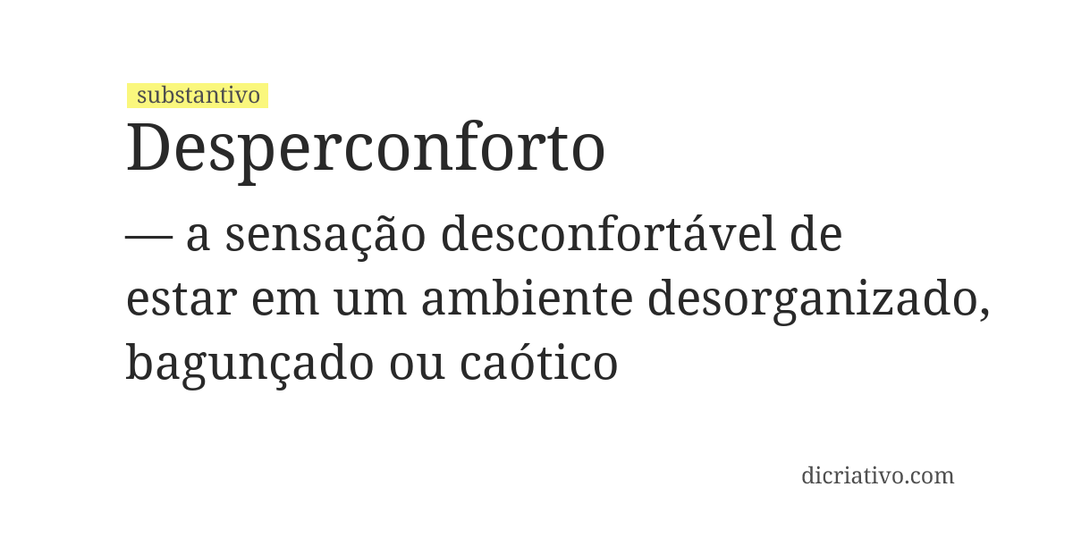 Significado de desperconforto