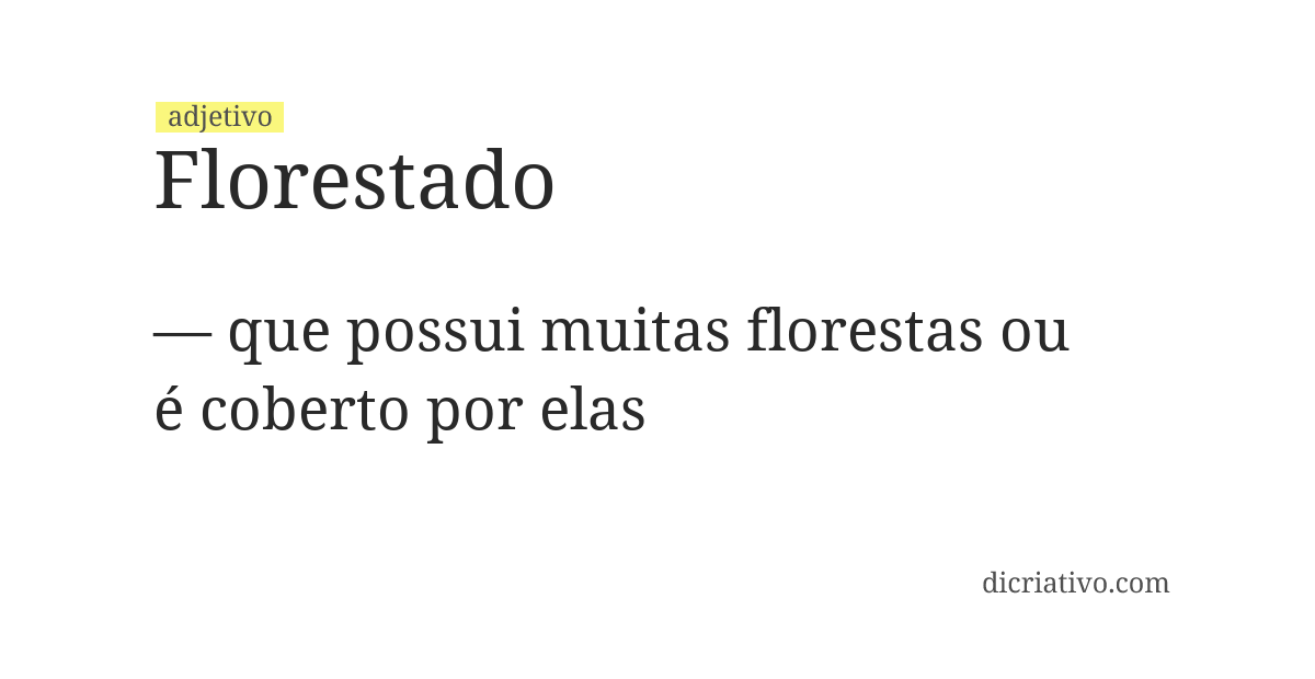 Significado de florestado