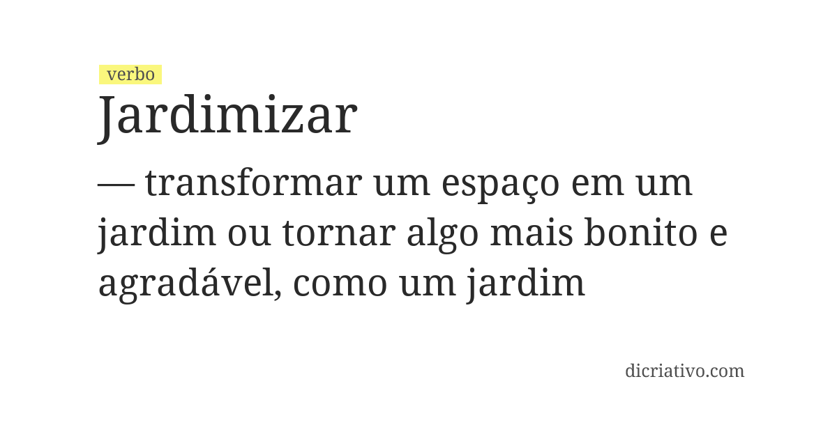 Significado de jardimizar