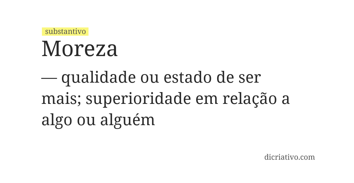Significado de moreza