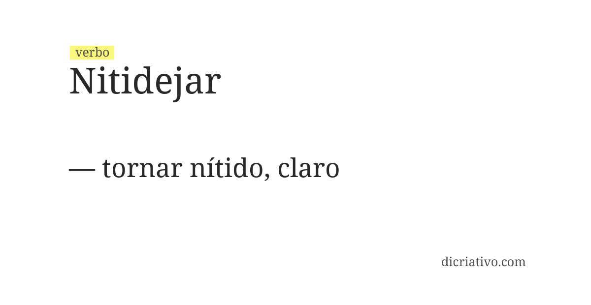 Significado de nitidejar