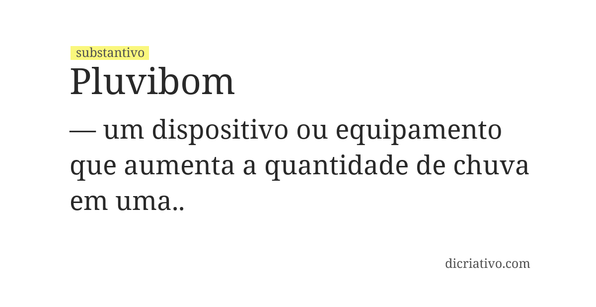 Significado de pluvibom