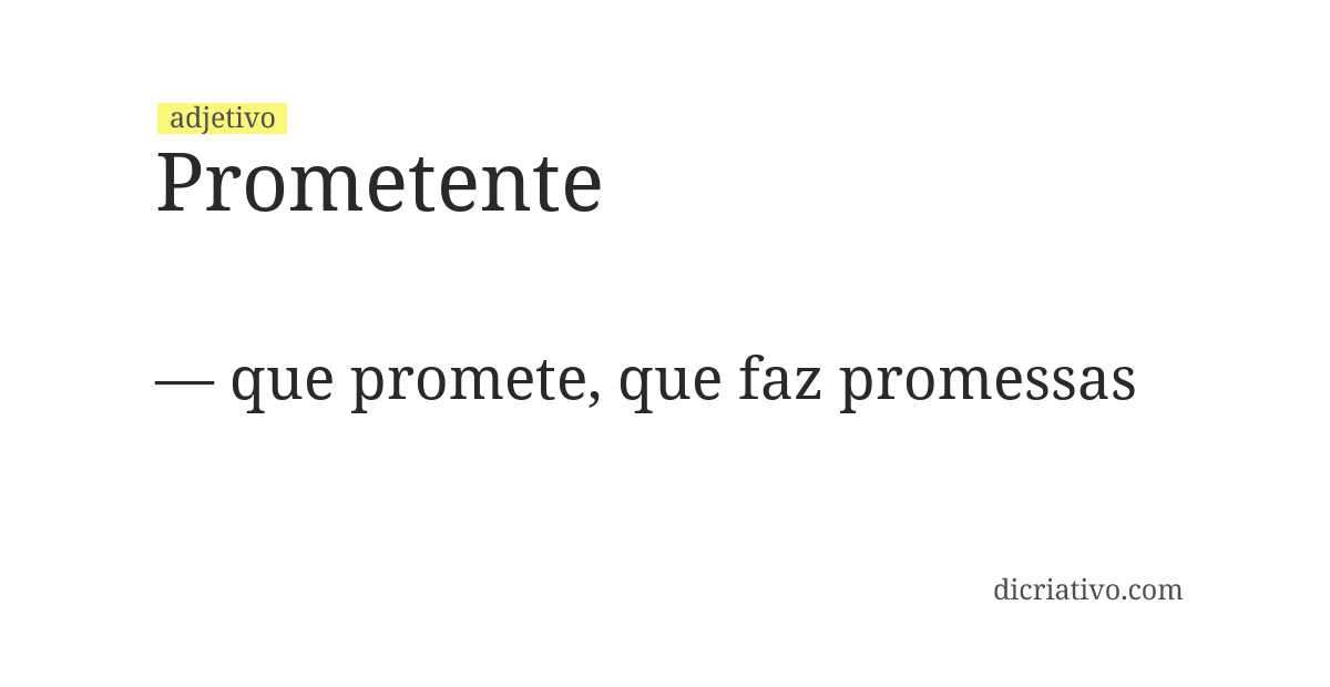 Significado de prometente