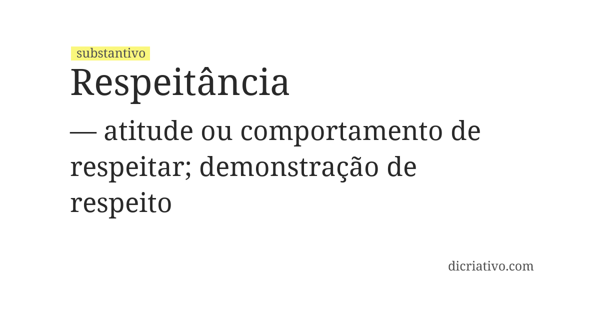 Significado de respeitância