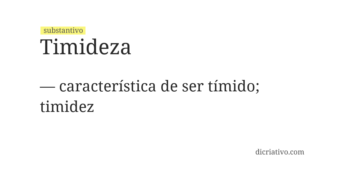 Significado de timideza