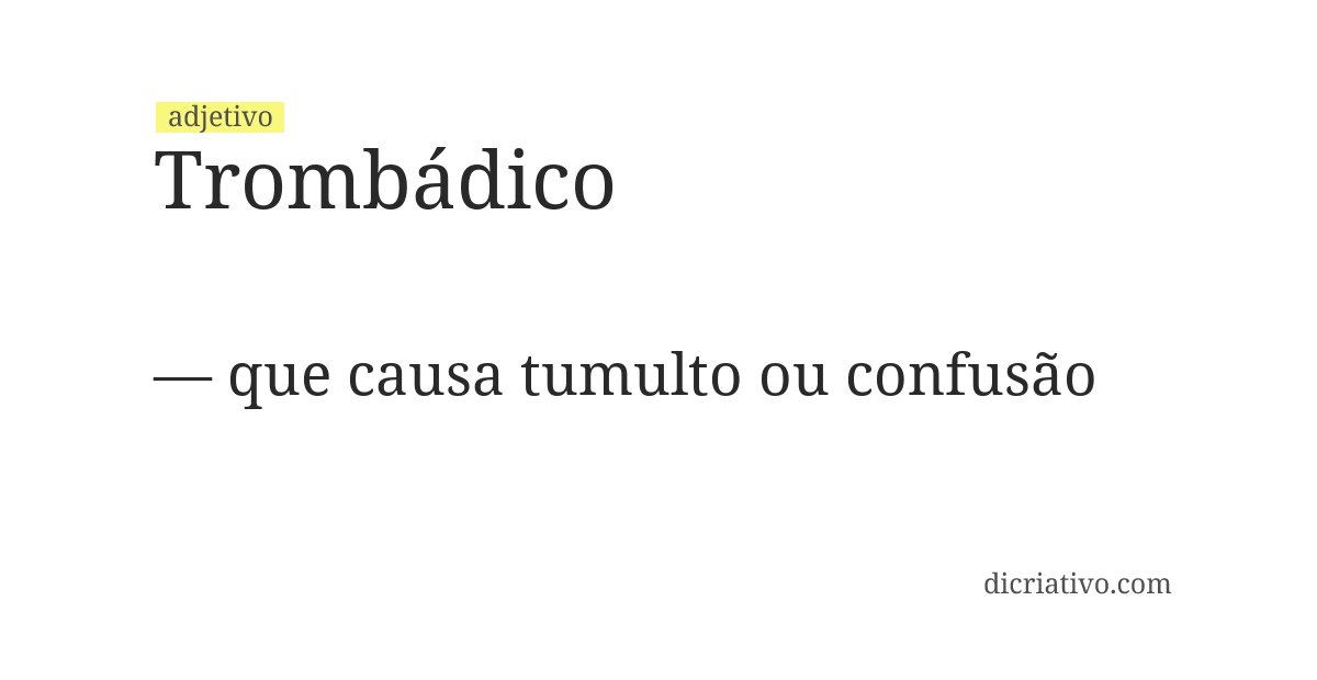 Significado de trombádico