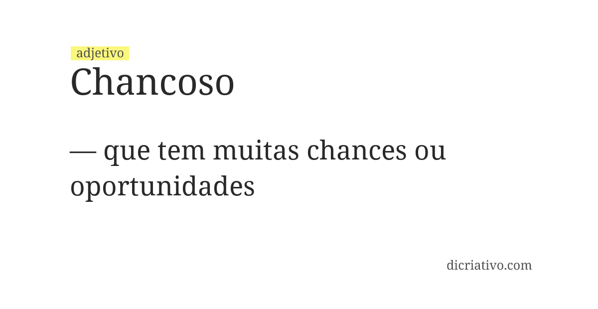 Significado de chancoso