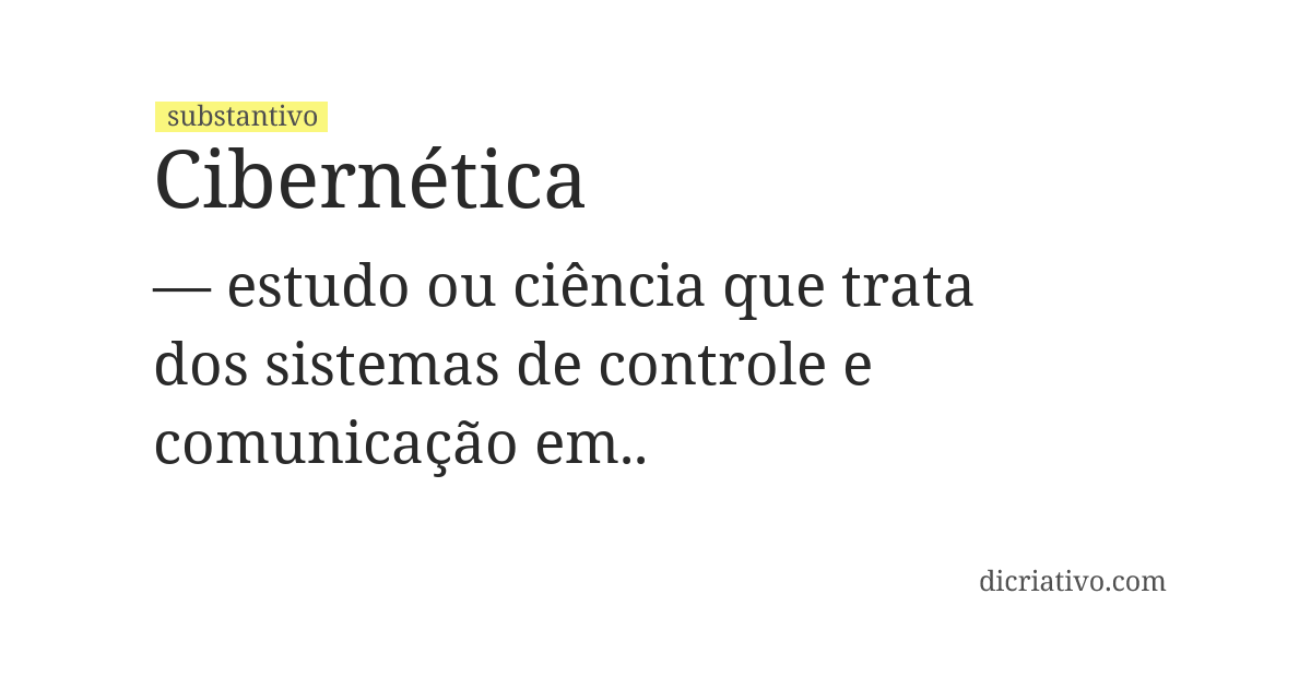 Significado de cibernética