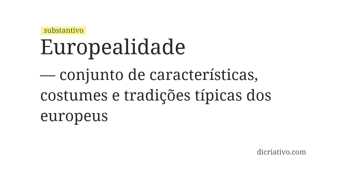 Significado de europealidade