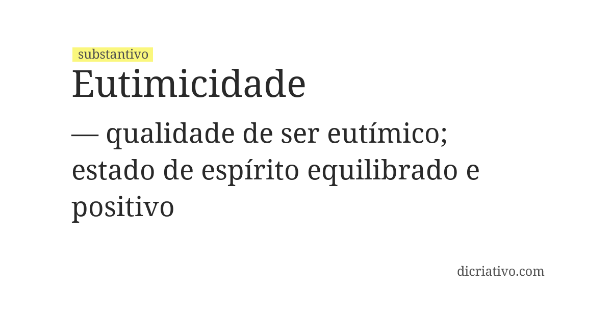 Significado de eutimicidade