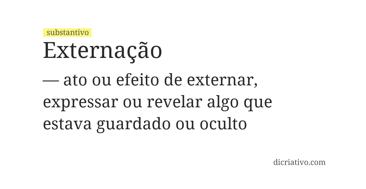 Significado de externação